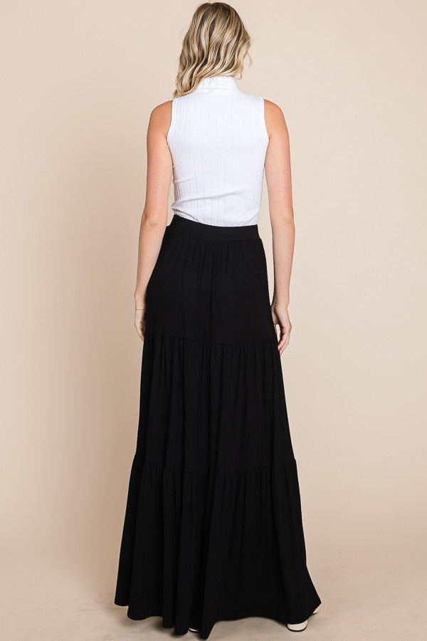 PRE ORDER ESSENTIAL TIERED MAXI SKIRT