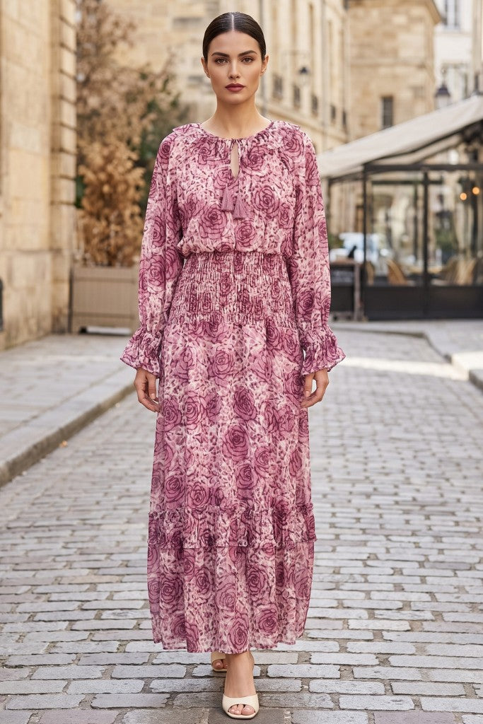 long sleeve purple maxi dress LIZA – BLU Couture Clothing Style:Nude with Slit Royal Blue Formal Shoes May be worn with MParkinson