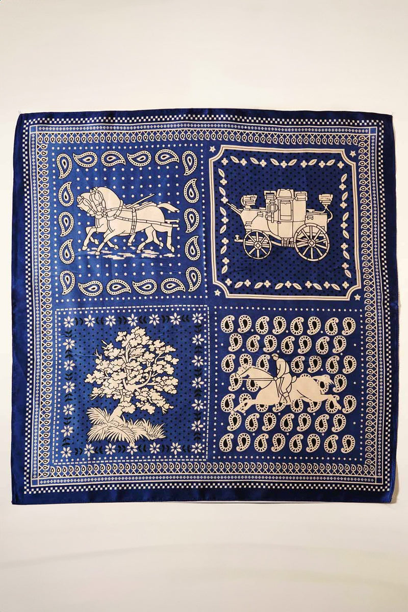 HORSE CARRAIGE PATTERN SCARF - NV