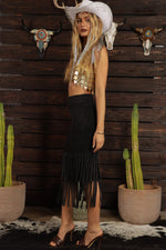 FRINGE MINERAL DYE SKIRT