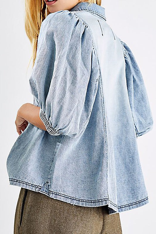 KATIE DENIM TOP