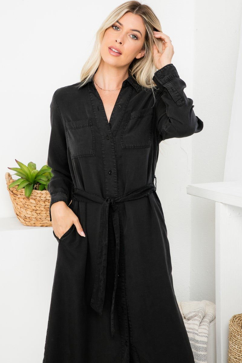 CHLOE DENIM SHIRT DRESS