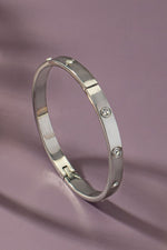 SILVER RHINESTONES BANGLE