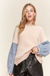 DENIM CONTRAST SWEATER
