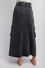 MINERAL WASHED CARGO SKIRT