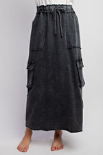 MINERAL WASHED CARGO SKIRT