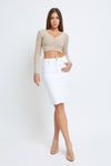 SARINA DENIM WHITE SKIRT