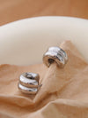 DOUBLE C HOOP EARRINGS - SILVER