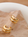 DOUBLE C HOOP EARRINGS - GOLD