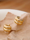 DOUBLE C HOOP EARRINGS - GOLD