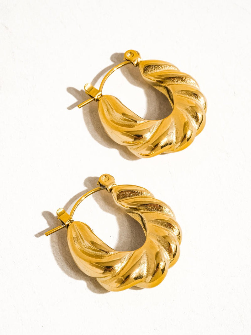 18K BRAIDED HOOP EARRINGS