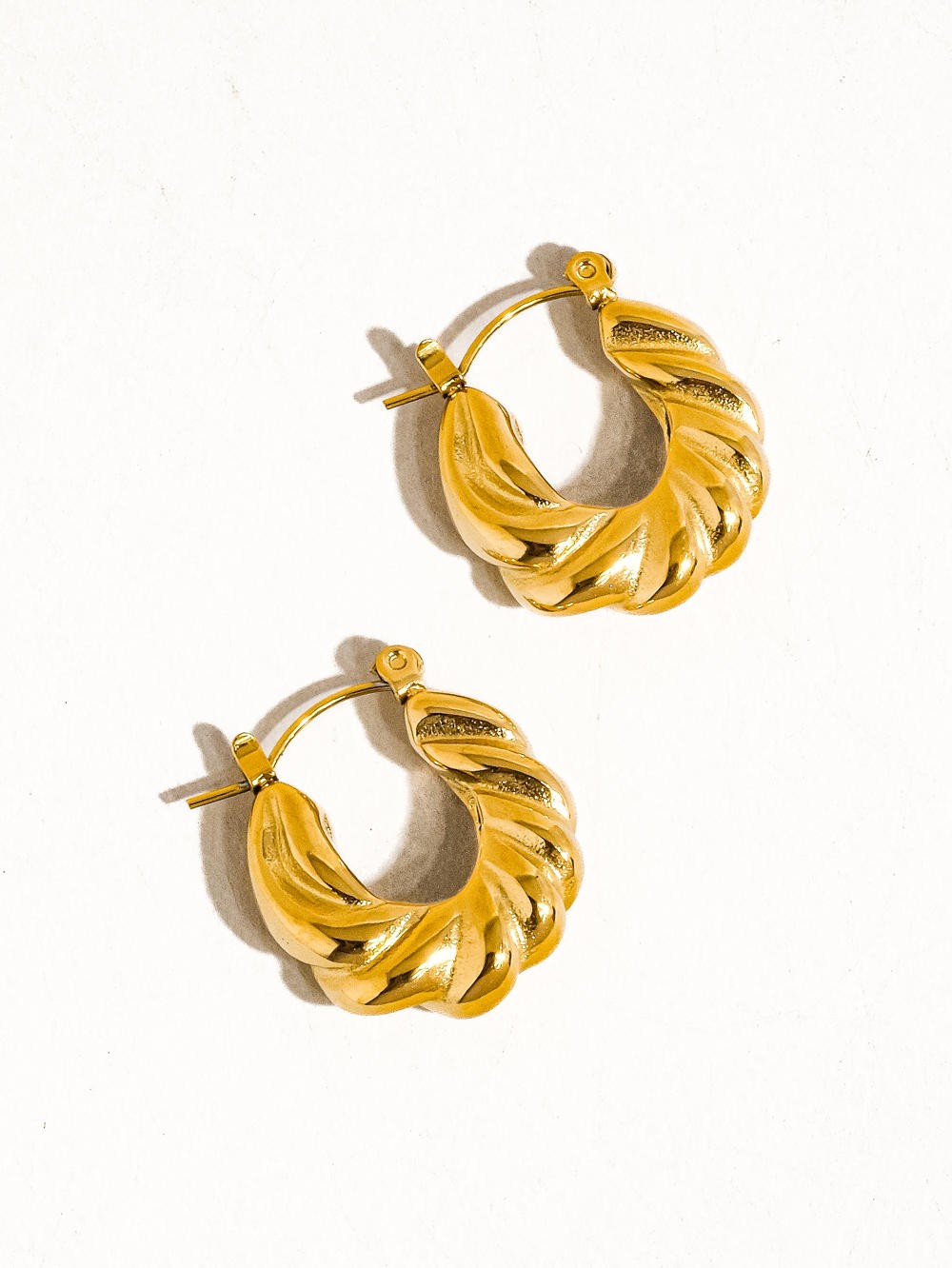 18K BRAIDED HOOP EARRINGS