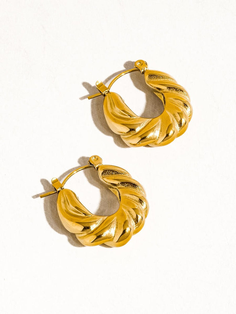 18K BRAIDED HOOP EARRINGS