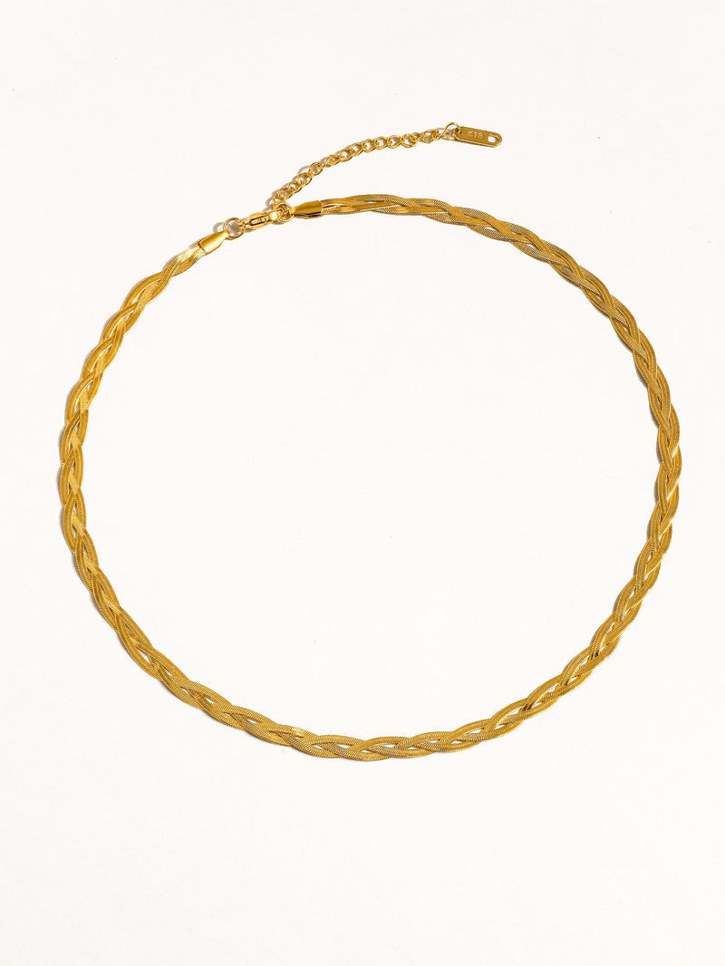 18K BRAIDED SNAKE CHAIN NECKLACE