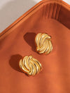 18K WAVY RECTANGULAR  EARRINGS