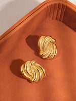 18K WAVY RECTANGULAR  EARRINGS
