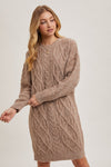 CABLE KNIT SWEATER DRESS