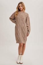 CABLE KNIT SWEATER DRESS