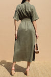SUEDE BUTTON DOWN DRESS