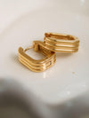 18K STRIPE HOOP EARRINGS
