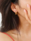 18K STRIPE HOOP EARRINGS