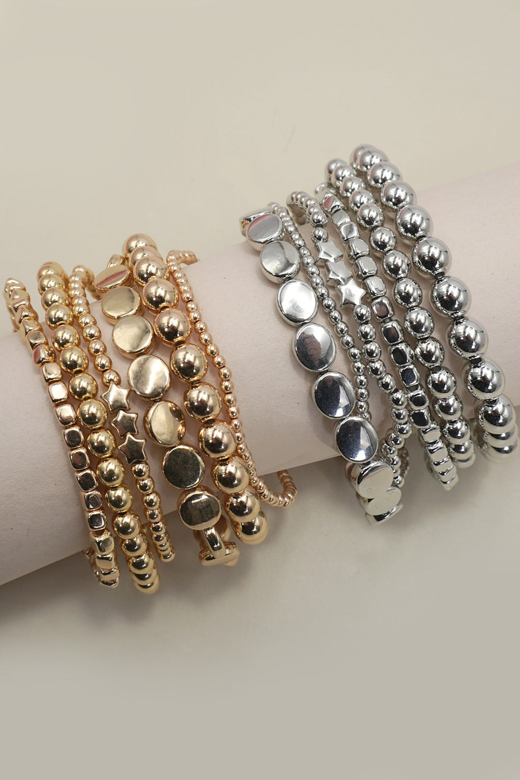 GOLD BEAD BRACELET STACK