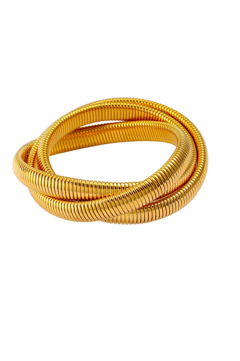GOLD THREE LAYER BANGLE
