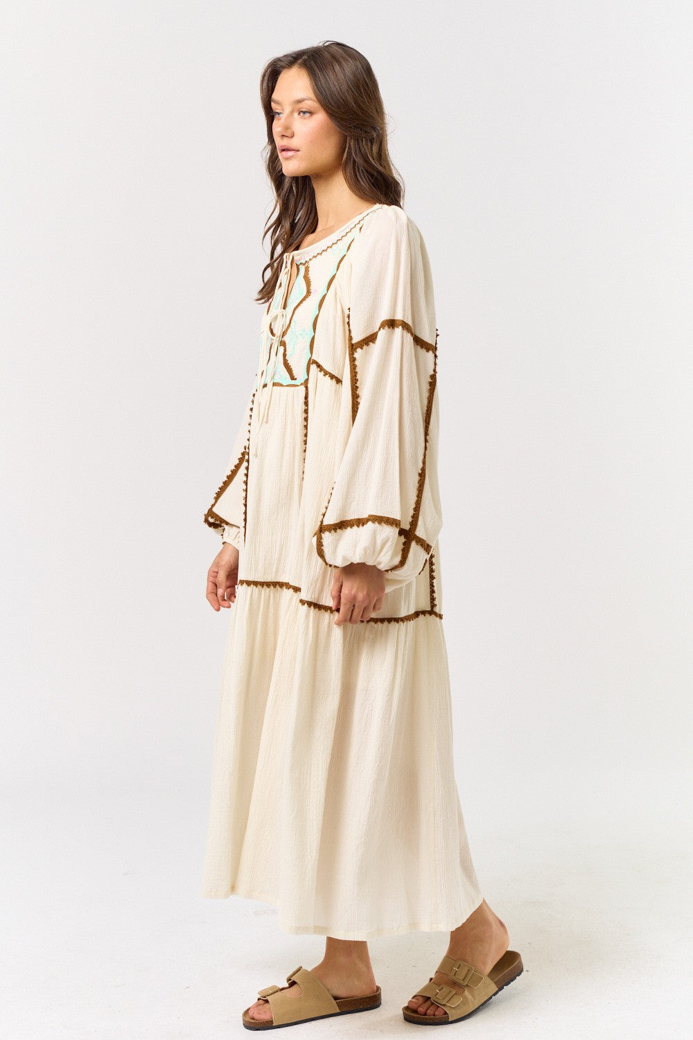 EMBROIDERED MAXI DRESS
