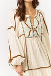 EMBROIDERED MAXI DRESS