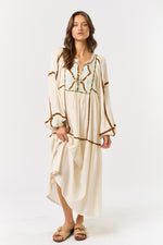 EMBROIDERED MAXI DRESS
