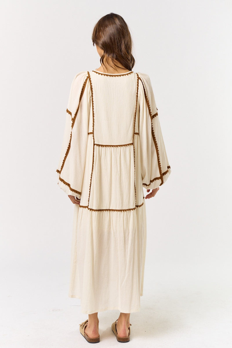 EMBROIDERED MAXI DRESS