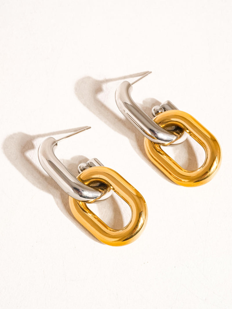 18K DOUBLE CHAIN EARRINGS