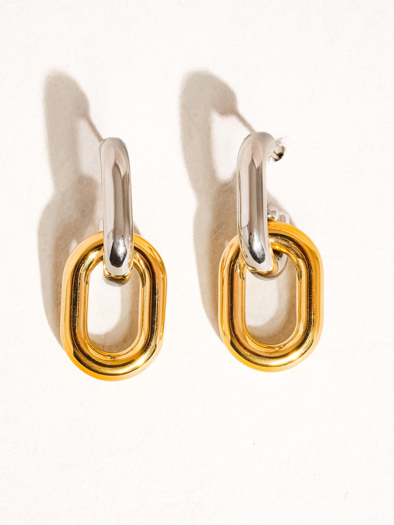18K DOUBLE CHAIN EARRINGS
