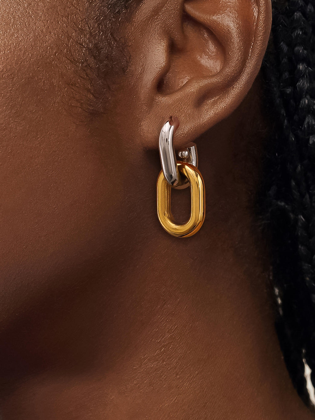 18K DOUBLE CHAIN EARRINGS