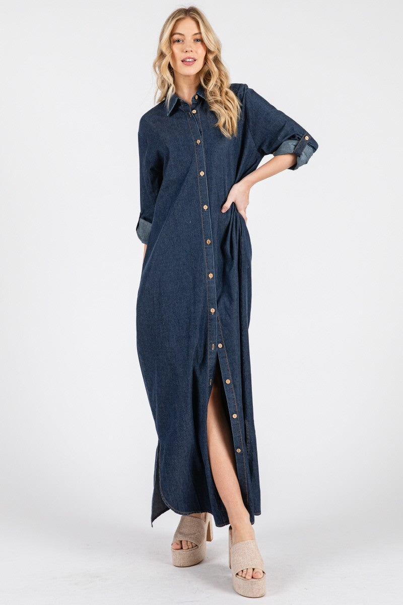 DENIM SHIRT DRESS