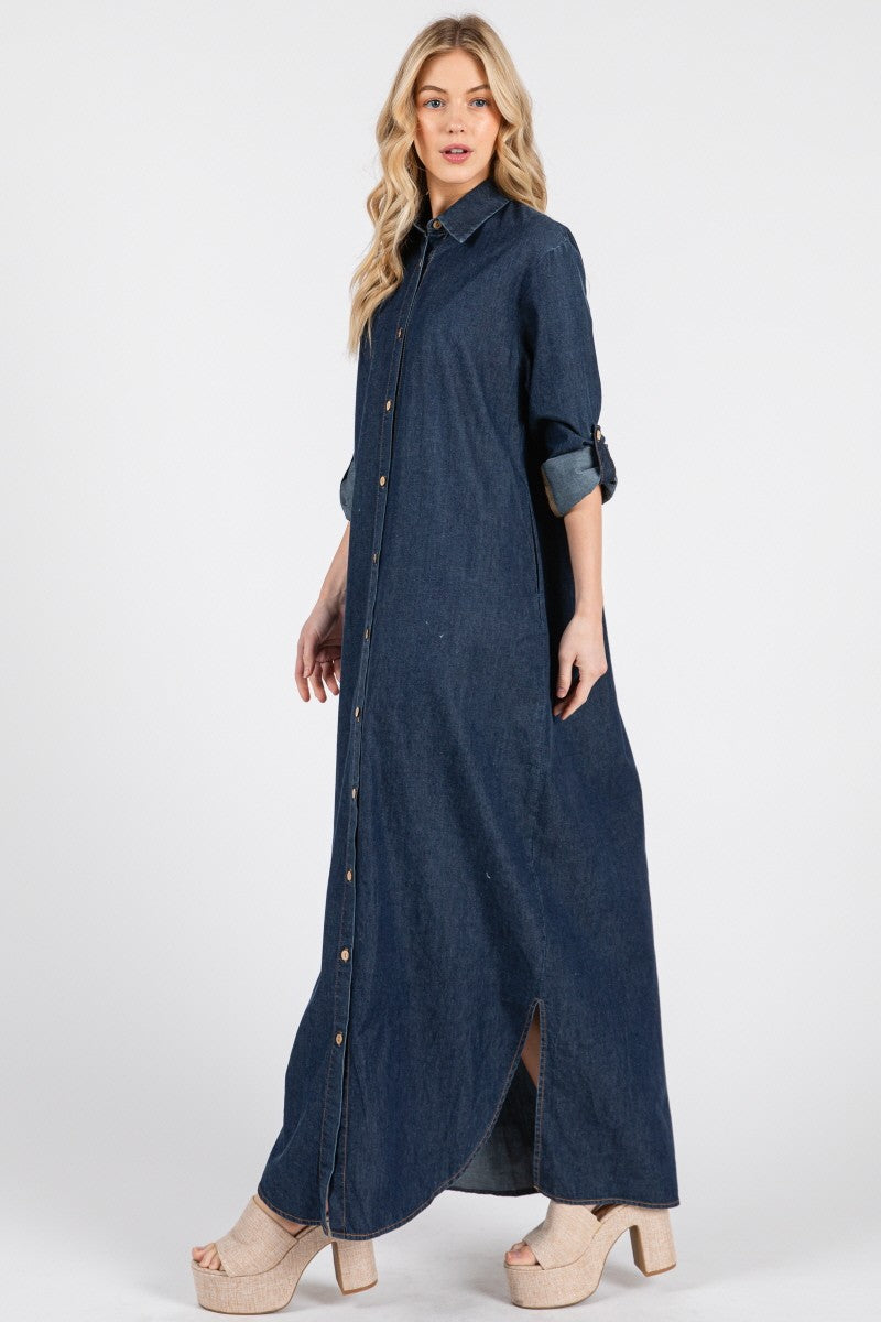 PRE ORDER - DENIM SHIRT DRESS
