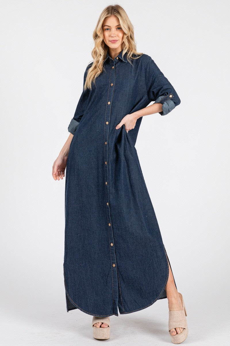 DENIM SHIRT DRESS