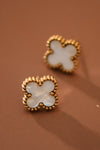18K WHITE CLOVER EARRINGS