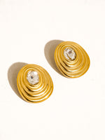18K OVAL CZ EARRINGS
