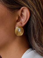 18K OVAL CZ EARRINGS