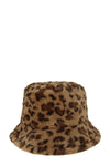 FAUX FUR LEOPARD BUCKET HAT