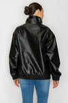 OVERSIZED FAUX LEATHER JACKET