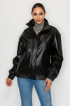 OVERSIZED FAUX LEATHER JACKET