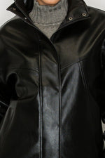 OVERSIZED FAUX LEATHER JACKET