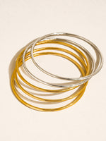 18K GOLD / SILVER THIN BRACELET STACK
