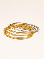 18K GOLD / SILVER THIN BRACELET STACK