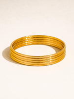 18K GOLD THIN BRACELET STACK