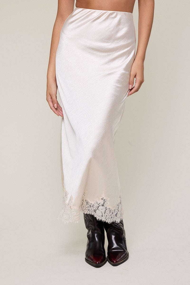 MAXI SATIN LACE SLIP