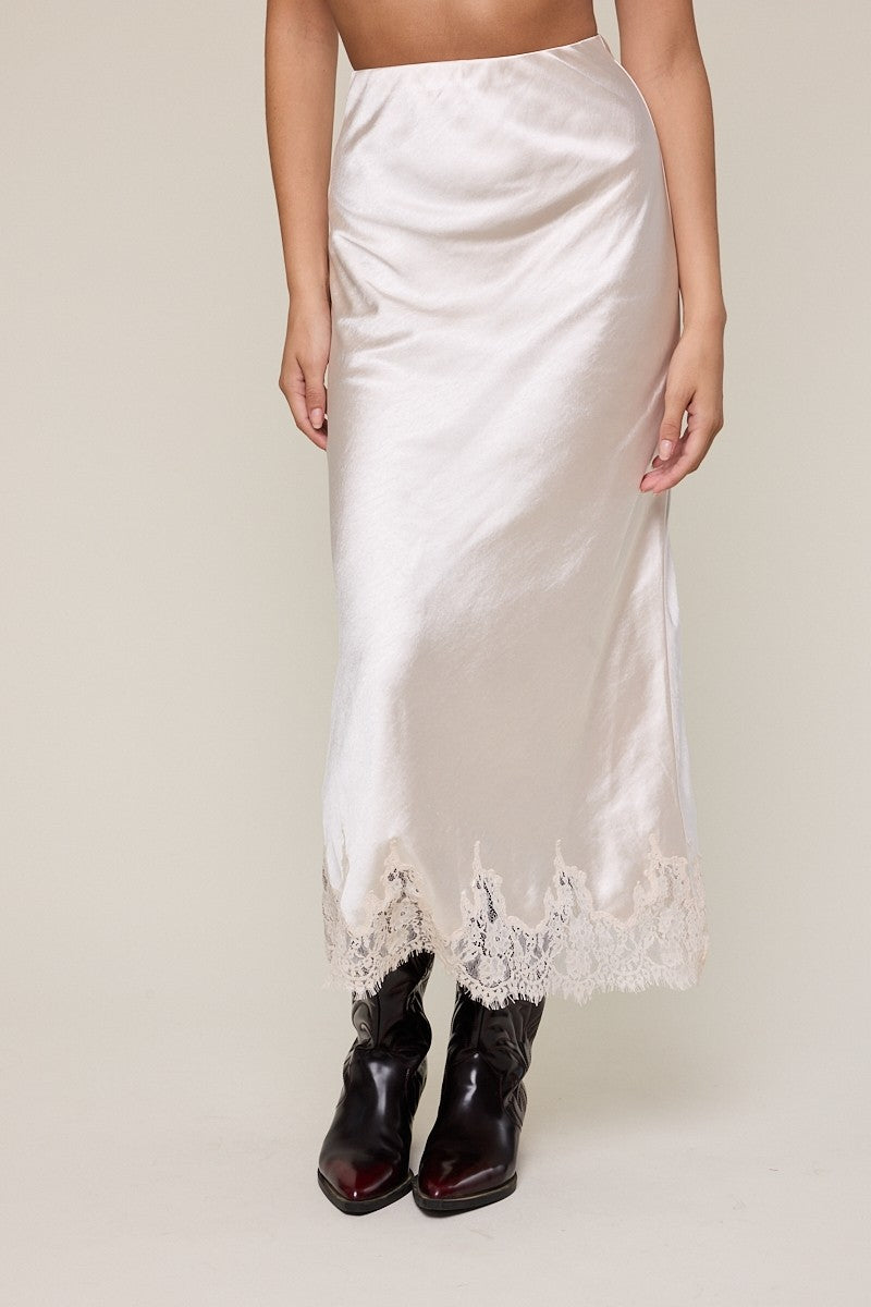 MAXI SATIN LACE SLIP
