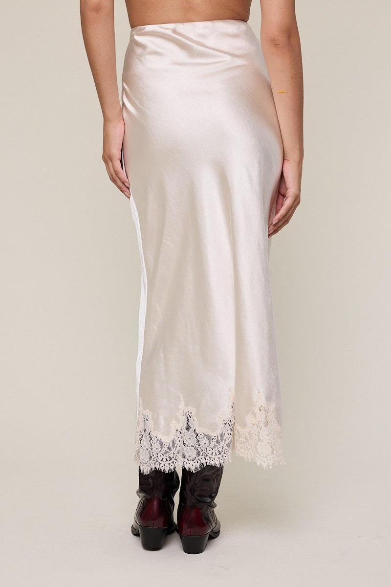 MAXI SATIN LACE SLIP
